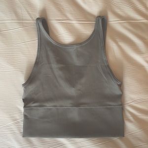 Lululemon power pivot ribbed tank top gray size 8